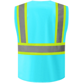 Custom Safety Vest Heavy-Duty Knit Fabric with Reflective Strips