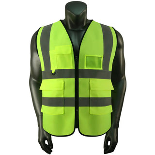 Custom Safety Vest Class 2 High Visibility Reflective with Pockets Construction Workwear CustomTok