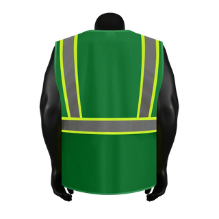 Custom Safety Vest Heavy-Duty Knit Fabric with Reflective Strips CustomTok