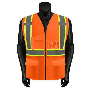 Custom Safety Vest Heavy-Duty Knit Fabric with Reflective Strips CustomTok