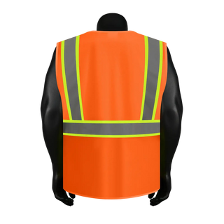 Custom Safety Vest Heavy-Duty Knit Fabric with Reflective Strips CustomTok