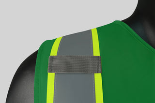 Custom Safety Vest Heavy-Duty Knit Fabric with Reflective Strips CustomTok