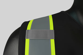Custom Safety Vest Heavy-Duty Knit Fabric with Reflective Strips CustomTok