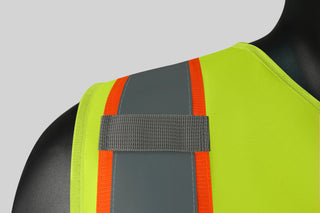 Custom Safety Vest Heavy-Duty Knit Fabric with Reflective Strips CustomTok
