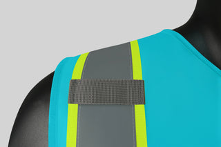 Custom Safety Vest Heavy-Duty Knit Fabric with Reflective Strips CustomTok