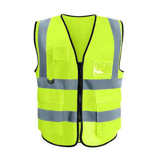 Custom Safety Vest Class 2 High Visibility Reflective with Pockets Construction Workwear
