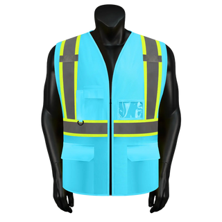 Custom Safety Vest Heavy-Duty Knit Fabric with Reflective Strips CustomTok