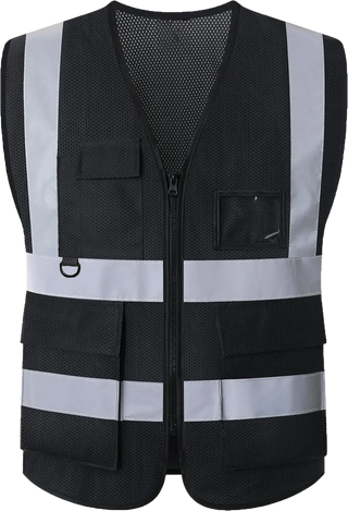 Custom Mesh Safety Vest Class 2 High Visibility Reflective with Pockets Construction Workwear