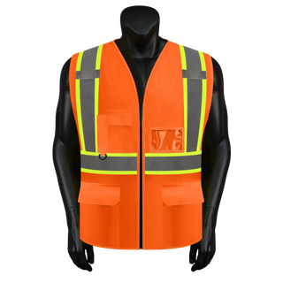 Custom Safety Vest Heavy-Duty Knit Fabric with Reflective Strips CustomTok
