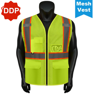 Breathable Mesh Safety Vest High-Visibility & Reflective Free Custom Printing (S-4XL) CustomTok