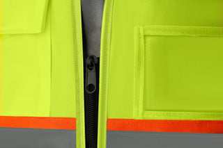 Custom Safety Vest Heavy-Duty Knit Fabric with Reflective Strips CustomTok
