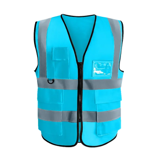 Chaleco de seguridad personalizado clase 2 reflectante de alta visibilidad con bolsillos para ropa de trabajo de construcción