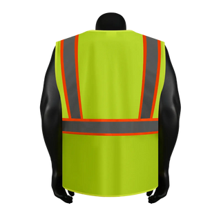 Custom Safety Vest Heavy-Duty Knit Fabric with Reflective Strips CustomTok