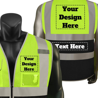 Custom Mesh Safety Vest Reflective Vest 6 Pockets Tear-Resistant Polyester for Long-Lasting Use CustomTok