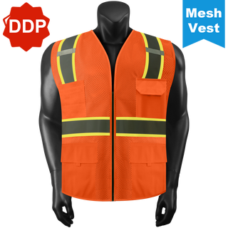 Custom Reflective Safety Vest 10 Utility Pockets Polyester Mesh for Breathability Ideal for construction, cycling & dog walking CustomTok