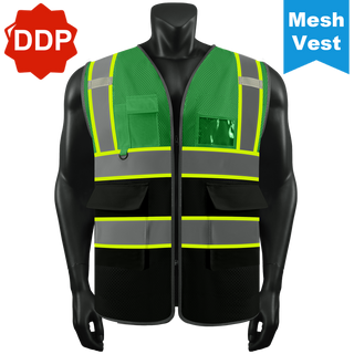 Custom Logo Mesh Safety Vest Class2 High Visibility Reflective Vest Breathable Construction Vest CustomTok