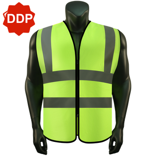 Custom Logo Safety Zipper Vest High visibility Vest Customize Logo Text Image Reflective Security Vest CustomTok