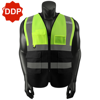 Custom Safety Vest logo Visibility Reflective Vest Class 2 Hi Vis Security Construction Work Vest CustomTok