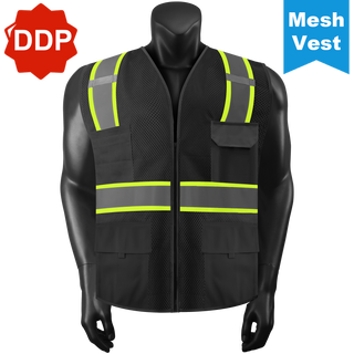 Custom Reflective Safety Vest 10 Utility Pockets Polyester Mesh for Breathability Ideal for construction, cycling & dog walking CustomTok