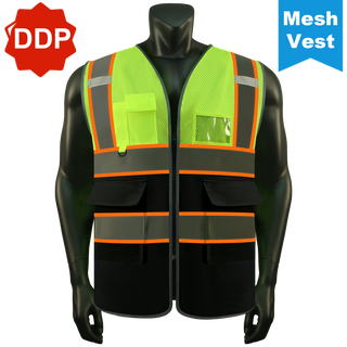 Custom Logo Mesh Safety Vest Class2 High Visibility Reflective Vest Breathable Construction Vest CustomTok