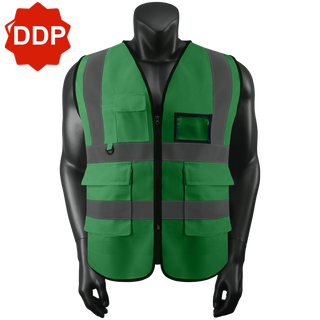 Custom Safety Vest Class 2 High Visibility Reflective with Pockets Construction workwear CustomTok
