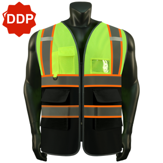Custom Logo Safety Vest Class 2 High Visibility Reflective Vest Breathable Construction Vest CustomTok