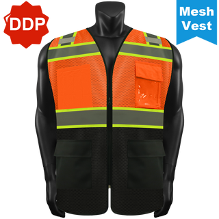 Custom Lightweight Mesh Reflective Vest 9 Pockets Perfect for Hot Weather, Outdoor Sports and Construction CustomTok
