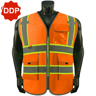 Custom safety vest Industrial-Grade Reflective Vest 9 Reinforced Pockets Durable Polyester for Tough Jobs CustomTok