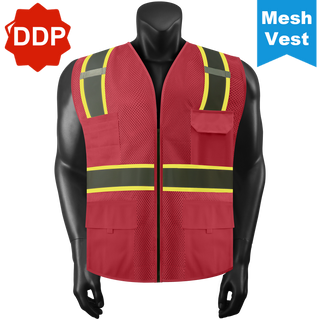 Custom Reflective Safety Vest 10 Utility Pockets Polyester Mesh for Breathability Ideal for construction, cycling & dog walking CustomTok