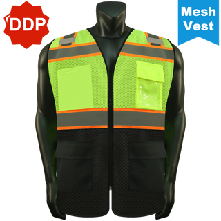 Custom Lightweight Mesh Reflective Vest 9 Pockets Perfect for Hot Weather, Outdoor Sports and Construction CustomTok