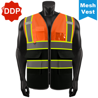 Custom Logo Mesh Safety Vest Class2 High Visibility Reflective Vest Breathable Construction Vest CustomTok