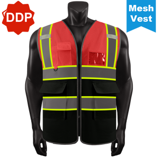 Custom Logo Mesh Safety Vest Class2 High Visibility Reflective Vest Breathable Construction Vest CustomTok