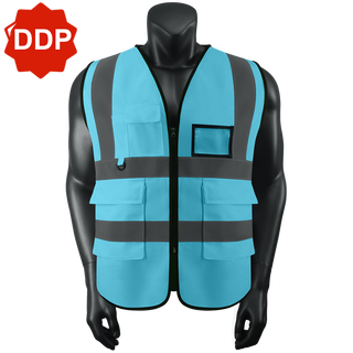 Custom Safety Vest Class 2 High Visibility Reflective with Pockets Construction workwear CustomTok