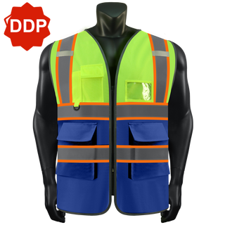 Custom Logo Safety Vest Class 2 High Visibility Reflective Vest Breathable Construction Vest CustomTok