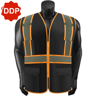 Custom Safety Vest Rugged Knit Reflective Vest 4 Pockets Tear-Resistant Polyester for Long-Lasting Use CustomTok