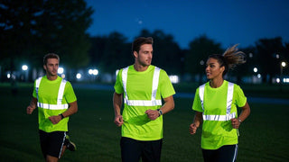 High visibility safety shirts at night