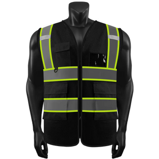 Custom Mesh Reflective Safety Vest with Zipper High Visibility Vest Outdoor Construction Protective Workwear CustomTok