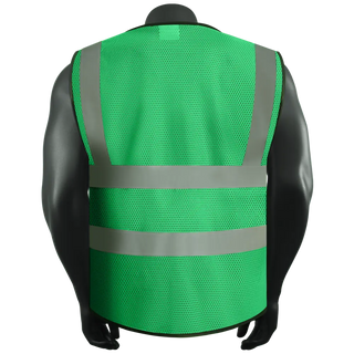 Custom Mesh Safety Vest Class 2 High Visibility Reflective with Pockets Construction workwear CustomTok
