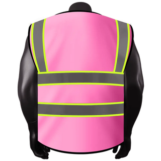 Custom Reflective High Visibility Safety Vest with 5 Pockets ＆Zipper Class 2 Adult Unisex Construction Security CustomTok