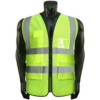 Custom Mesh Safety Vest Class 2 High Visibility Reflective with Pockets Construction Workwear CustomTok