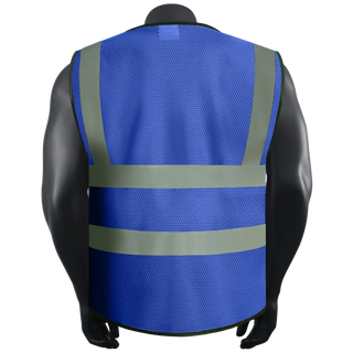 Custom Mesh Safety Vest Class 2 High Visibility Reflective with Pockets Construction workwear CustomTok