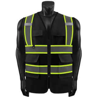 Custom Reflective High Visibility Safety Vest with 5 Pockets & Zipper Class 2 Adult Unisex Construction Security CustomTok