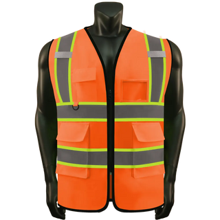 Custom Reflective High Visibility Safety Vest with 5 Pockets & Zipper Class 2 Adult Unisex Construction Security CustomTok
