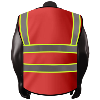 Custom Reflective High Visibility Safety Vest with 5 Pockets ＆Zipper Class 2 Adult Unisex Construction Security CustomTok