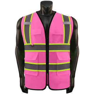 Custom Reflective High Visibility Safety Vest with 5 Pockets & Zipper Class 2 Adult Unisex Construction Security CustomTok