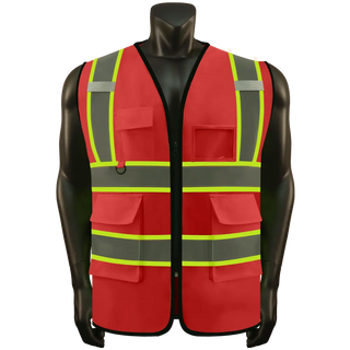 Custom Reflective High Visibility Safety Vest with 5 Pockets & Zipper Class 2 Adult Unisex Construction Security CustomTok