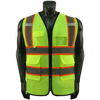 Custom Reflective High Visibility Safety Vest with 5 Pockets & Zipper Class 2 Adult Unisex Construction Security CustomTok