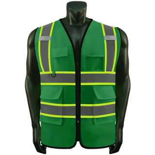 Custom Reflective High Visibility Safety Vest with 5 Pockets & Zipper Class 2 Adult Unisex Construction Security CustomTok