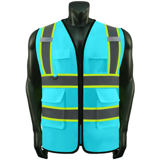 Custom Reflective High Visibility Safety Vest with 5 Pockets & Zipper Class 2 Adult Unisex Construction Security CustomTok