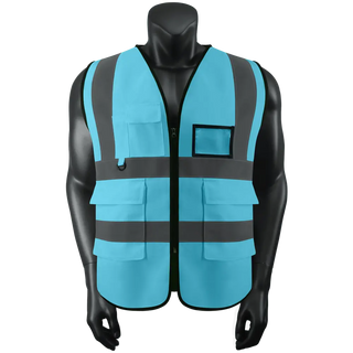Custom Safety Vest Class 2 High Visibility Reflective with Pockets Construction Workwear CustomTok